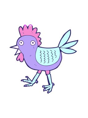 Komik tavuk çizgi filminin animasyonunu aç.