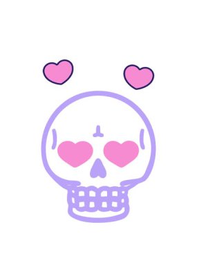 Kafatası biçiminde dövmenin dönen kalp animasyonu