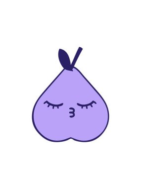 Dikkat çekici yeşil armut karikatürü.