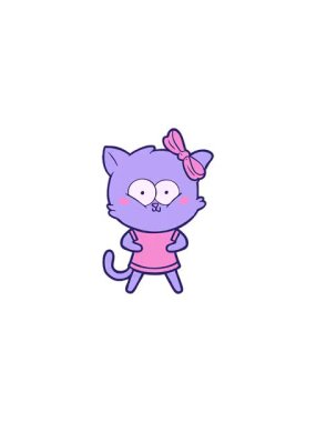 Çizgi film karakterinin gösterişli satış animasyonu