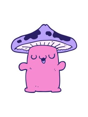 Karikatür mantarı yaratığının dikkat çekici animasyonu