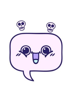 Konuşma baloncuğunun dönen kafatası animasyonu