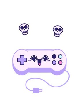 Bir oyun denetleyicisinin çizgi filminin kafatası animasyonu