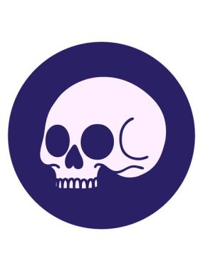 Bir kafatasının retro ikonik dövme görüntüsünün canlandırmasını salla ve duraklat