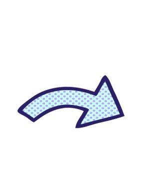 noktalı bir okun çizgi roman tarzı hareketli animasyonu