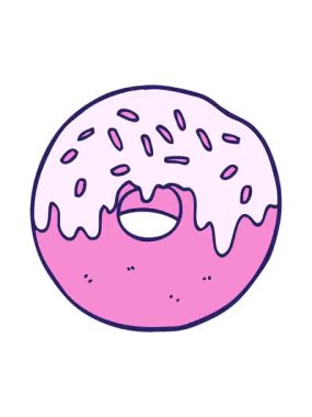 Çizgi film donut görüntüsünün titreşimli hareketi