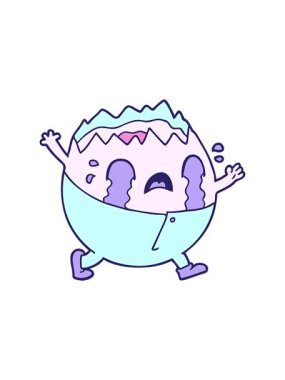 Humpty Dumty Yumurta Adam 'ın hareketli animasyonu ağlıyor.