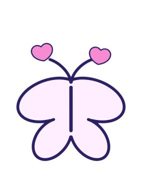 dönen kalpler basit kelebek çiziminin animasyonu