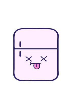 Buzdolabının sevimli çizgi filminin hareketli animasyonu