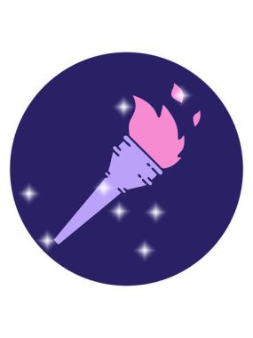 Bir meşalenin simgesel resim canlandırmasının simge etkisi