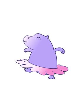 Yıldız patlaması etkisi çizgi film hipopotam balerinin animasyonu