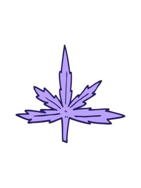 Karikatür karikatür karalama marihuana yaprağının basınçlı animasyonu