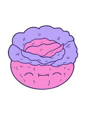 shivering motion animation of cartoon cabbage