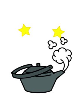 Geleneksel Japon çay demliğinin dönen yıldızları.