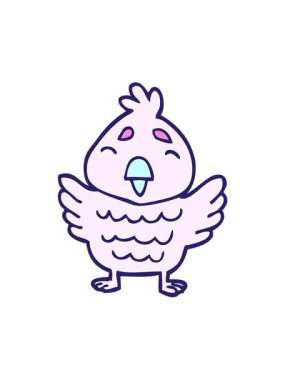 Çizgi film karikatürü kırmızı kuşun hareketli animasyonu