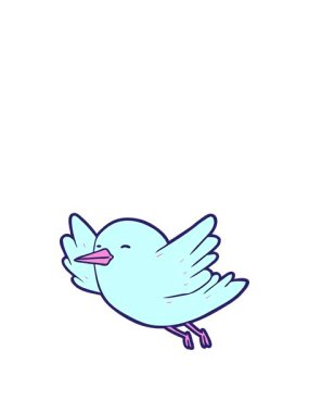 Çizgi film kuşlarının uçuşunu genişletiyorum.