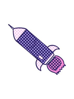 Bir roketin çiziminin basınçlı canlandırması