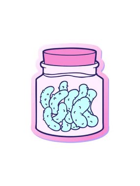 Çizgi film turşusu turşusu turşusu çıkartmasının dönen hareket animasyonu