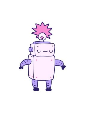 karikatür robotunun hareketli animasyonu