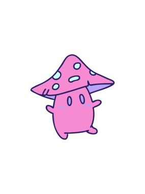 Nadir bulunan küçük bir mantar yaratığın sonbahar rüzgarında hoplayıp zıplayan çizgi filminin radyoaktif parlak animasyonu.