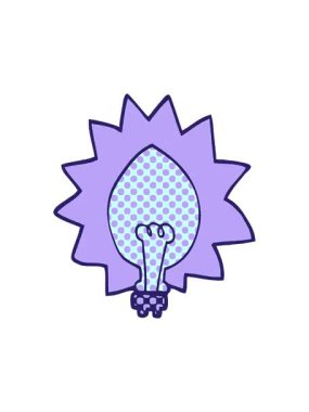 Çizgi film karalama ampulünün canlandırma efekti