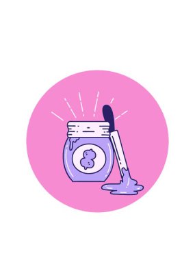 Dövme stili fıstık ezmesi ikonunun yanıp sönen radyal çizgileri