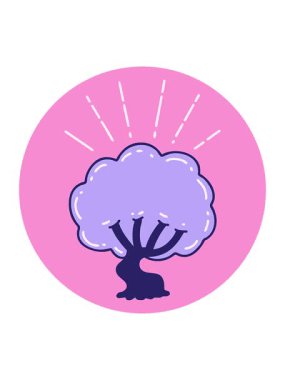 Dövme stili ağaç karikatürünün basınçlı animasyonu