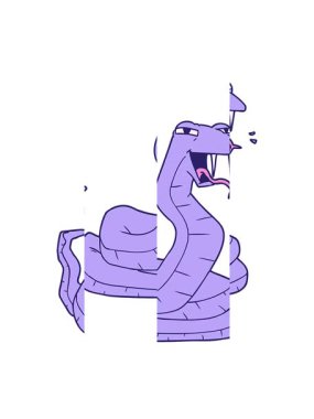 Yılan resminin bölünmüş hareket animasyonu