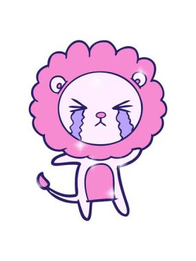 Karikatür ağlayan aslanın ışıltı etkisi