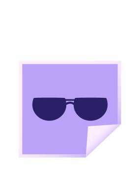 stretching up animation of sunglasses illustration sticker