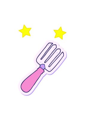 dönen yıldızlar çizgi film çatalının çıkartmasının animasyonu