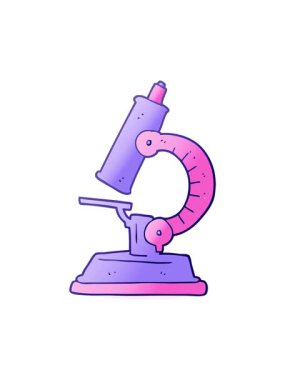 freehand çizilmiş karikatür mikroskobunun basınçlı canlandırması