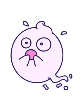 Cadılar bayramı heyecanıyla ürkmüş tatlı, korkmuş bir hayaletin çizgi filmini salla ve durdur.