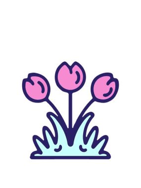 Basit lale çiçeği tasarımının animasyonunu genişletiyorum.