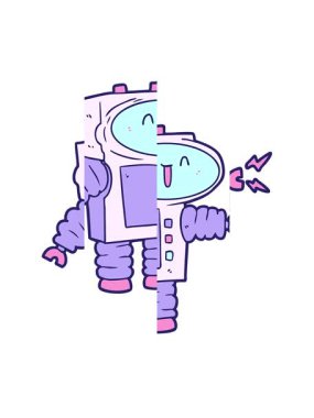 Bir robot çiziminin bölünmüş hareket animasyonu