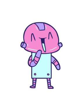 Basit robot çizgi filminin animasyonunu salla ve durdur