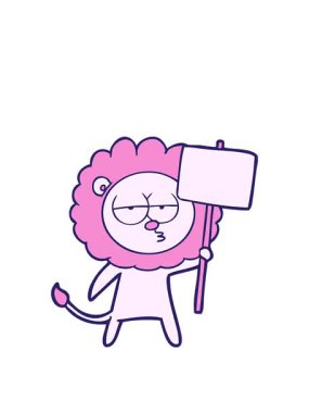 Sıkılmış aslan çizgi filminin hareketli animasyonu