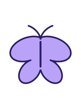 Kelebeğin basit cesur çiziminin hareketli animasyonu