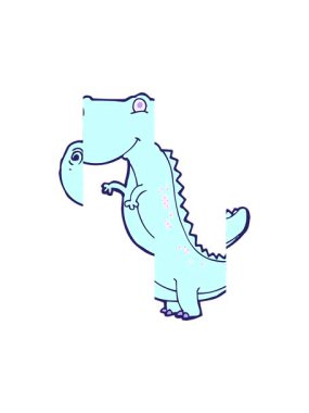 Dinozor çizgi filminin bölünmüş hareket animasyonu