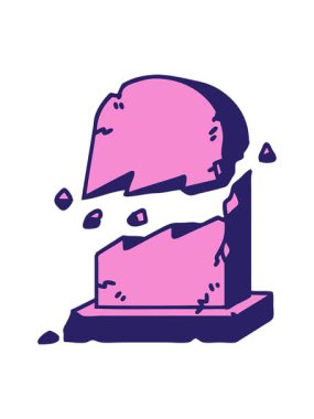 Kırık bir mezar taşının dövmesel görüntüsünün parlak ışık efekti