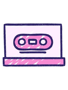 Retro Kaset Tebeşir Çiziminin animasyonunu güçlendir