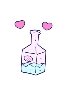 dönen kalp animasyonu sürahide karalama içeceği