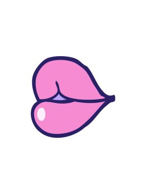 shine light effect animation of cartoon doodle red lips