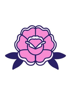 Dövme stili dekoratif bir çiçeğin çizgi filmini canlandırın.