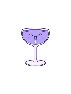 Bir kadeh şarabın dizaynının canlandırması.