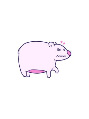 Kafası ağrıyan çizgi film ayısının radyoaktif parlak animasyonu