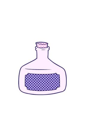 rise and float animation of old bottle cartoon