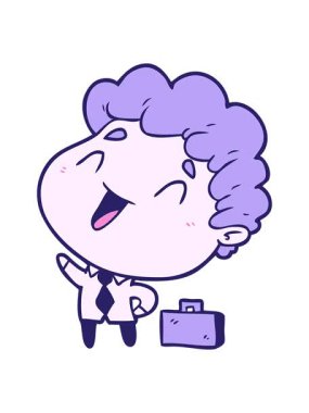 Tatlı karikatür işadamının animasyonunu salla ve durdur