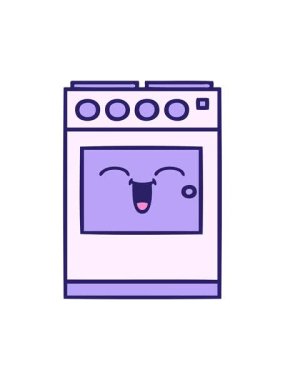 Mutfak fırınının çizgi filminin animasyonu.