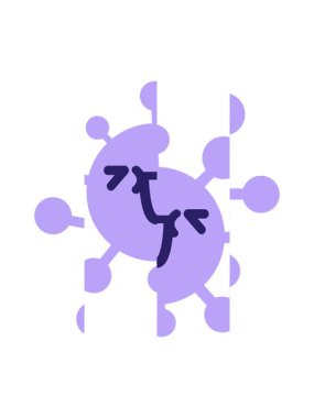 Şirin, gülen virüsün bölünen hareketli animasyonu